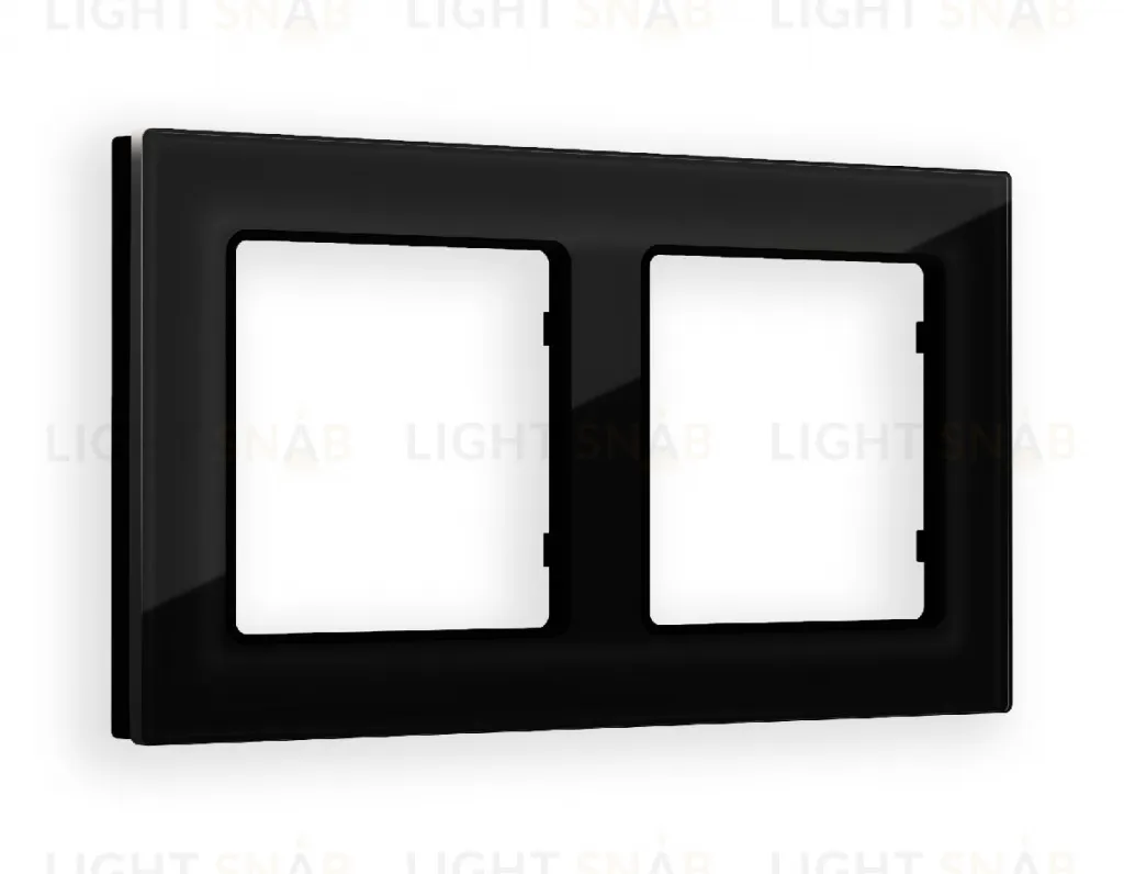 Рамка двойная Ambrella Volt Platos черный стекло натуральное AF380802 AF380802