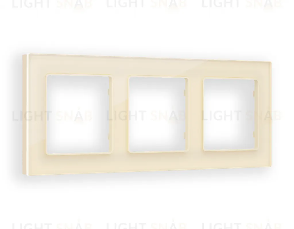 Рамка тройная Ambrella Volt Platos бежевое стекло органик AF330303 AF330303