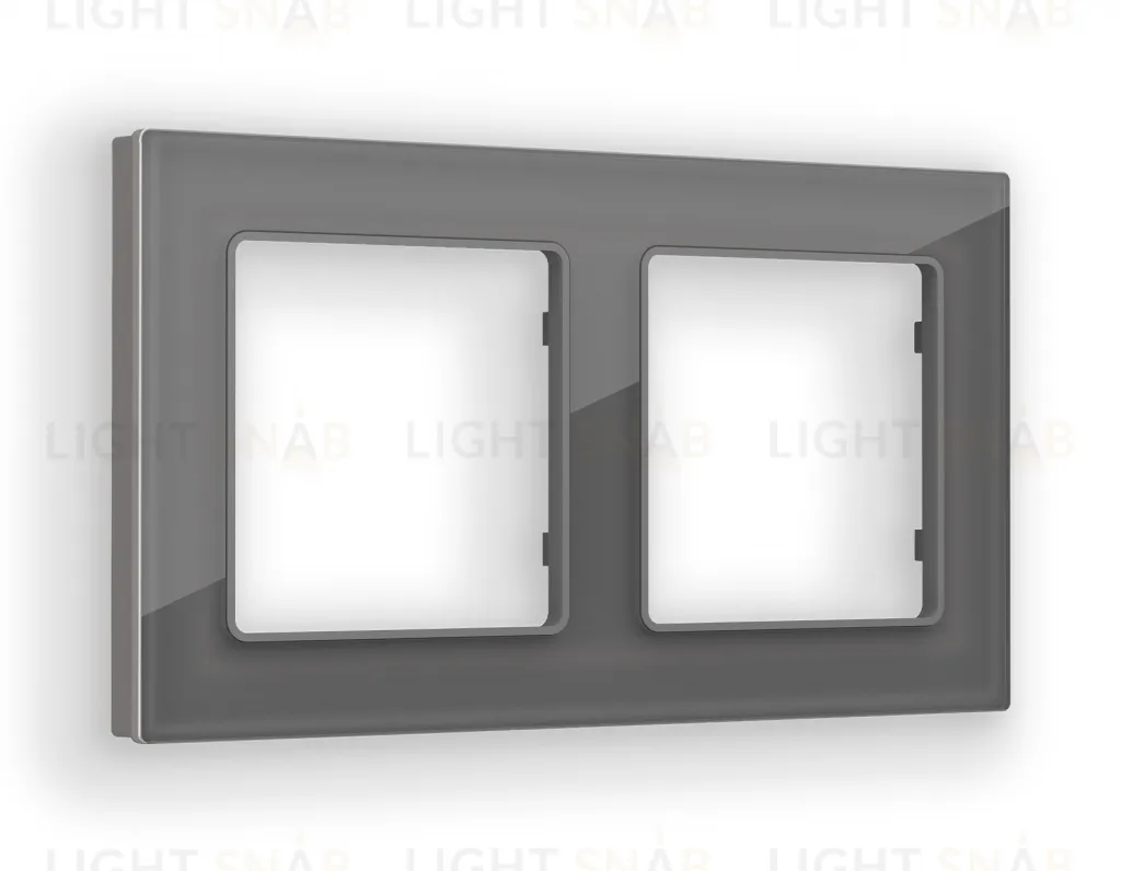 Рамка двойная Ambrella Volt Platos антрацит серый стекло органик AF330652 AF330652