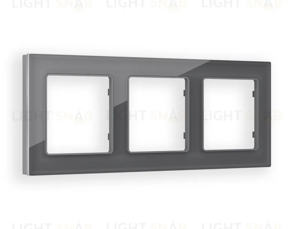 Рамка тройная Ambrella Volt Platos антрацит серый стекло органик AF330653 AF330653