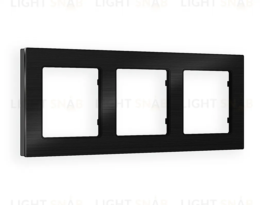 Рамка тройная Ambrella Volt Platos черный металл шлифованный AF550503 AF550503