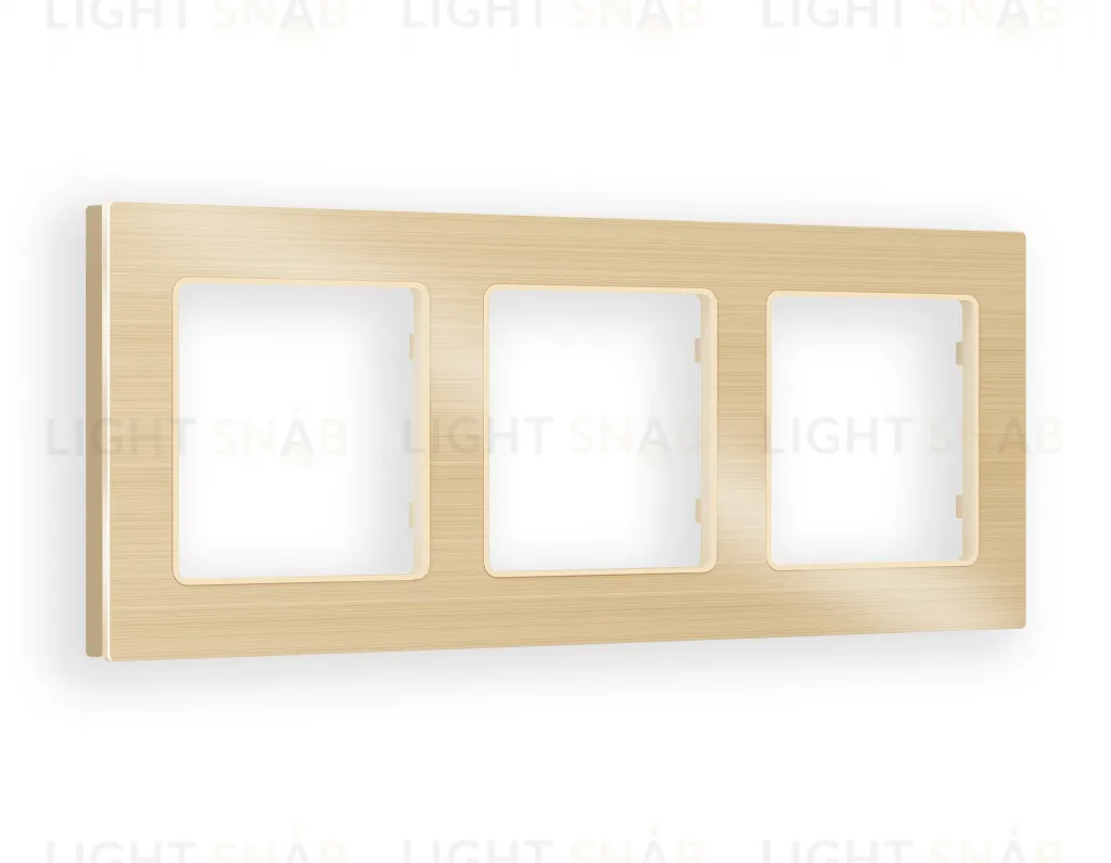 Рамка тройная Ambrella Volt Platos шампань металл шлифованный AF550303 AF550303