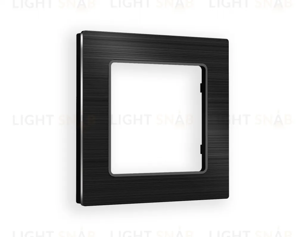 Рамка одинарная Ambrella Volt Platos черный металл шлифованный AF550501 AF550501