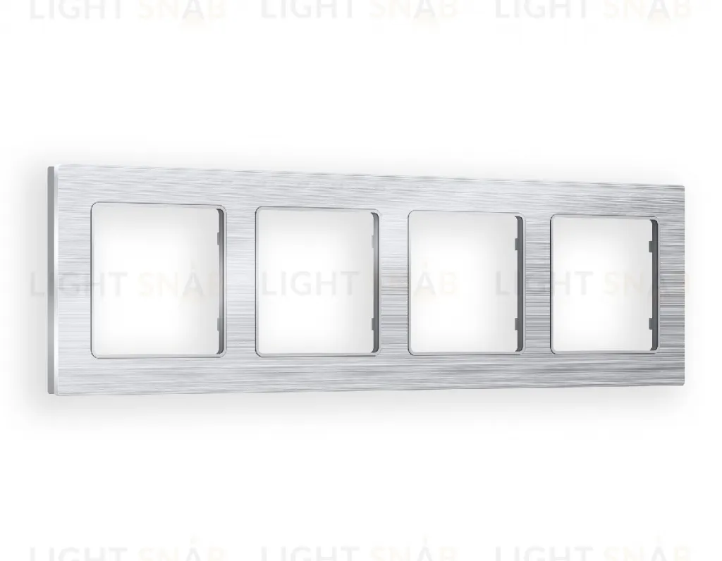 Рамка четверная Ambrella Volt Platos серебро металл шлифованный AF550104 AF550104