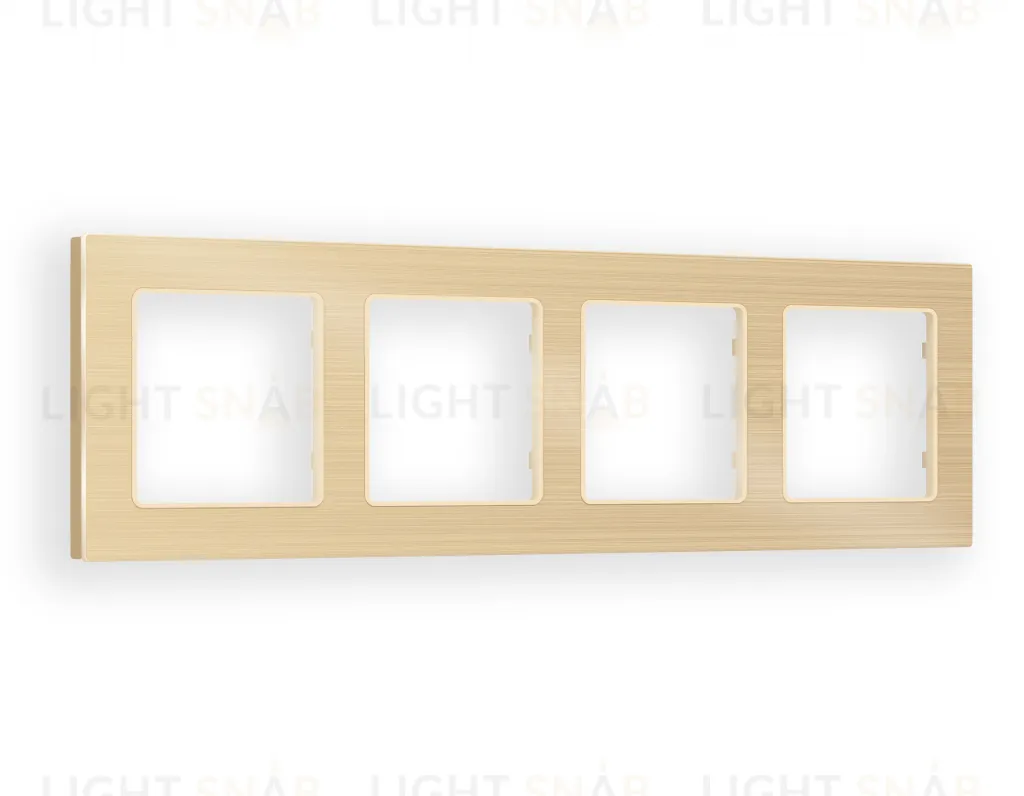 Рамка четверная Ambrella Volt Platos шампань металл шлифованный AF550304 AF550304