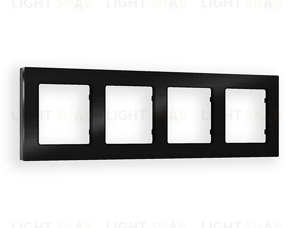 Рамка четверная Ambrella Volt Platos черный металл шлифованный AF550504 AF550504