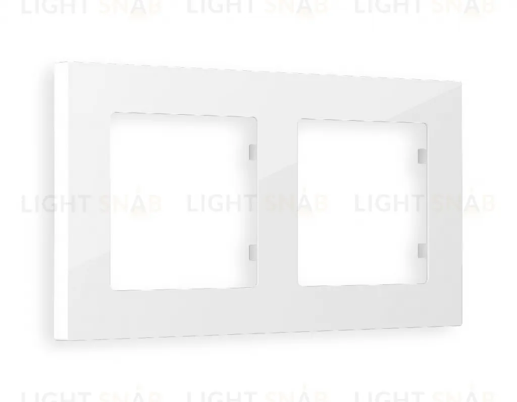 Рамка двойная Ambrella Volt Techno белый глянец AF220102 AF220102