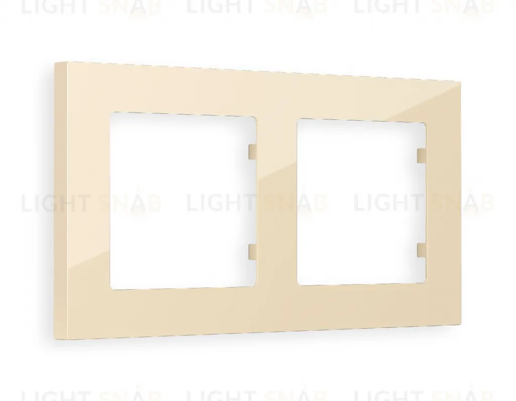 Рамка двойная Ambrella Volt Techno бежевый глянец AF220302 AF220302