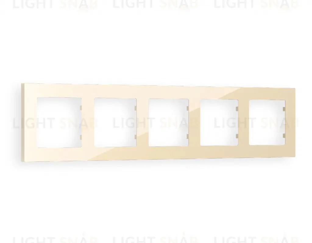 Рамка пятерная Ambrella Volt Techno бежевый глянец AF220305 AF220305