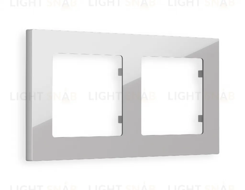 Рамка двойная Ambrella Volt Techno серебро глянец AF220402 AF220402