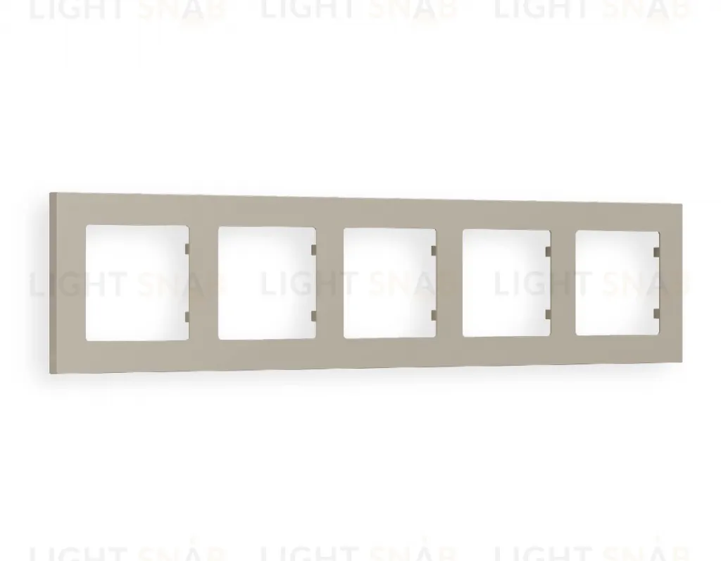 Рамка пятерная Ambrella Volt Techno серо-бежевый матовый AF220365 AF220365