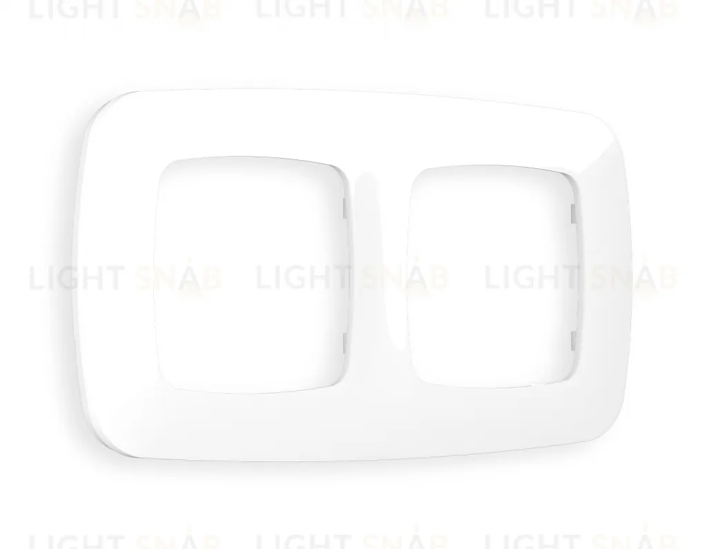 Рамка двойная Ambrella Volt Ecta белый глянец OF140102 OF140102