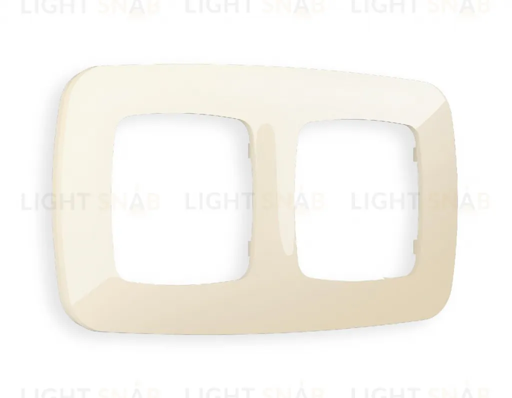 Рамка двойная Ambrella Volt Ecta бежевый глянец OF140302 OF140302