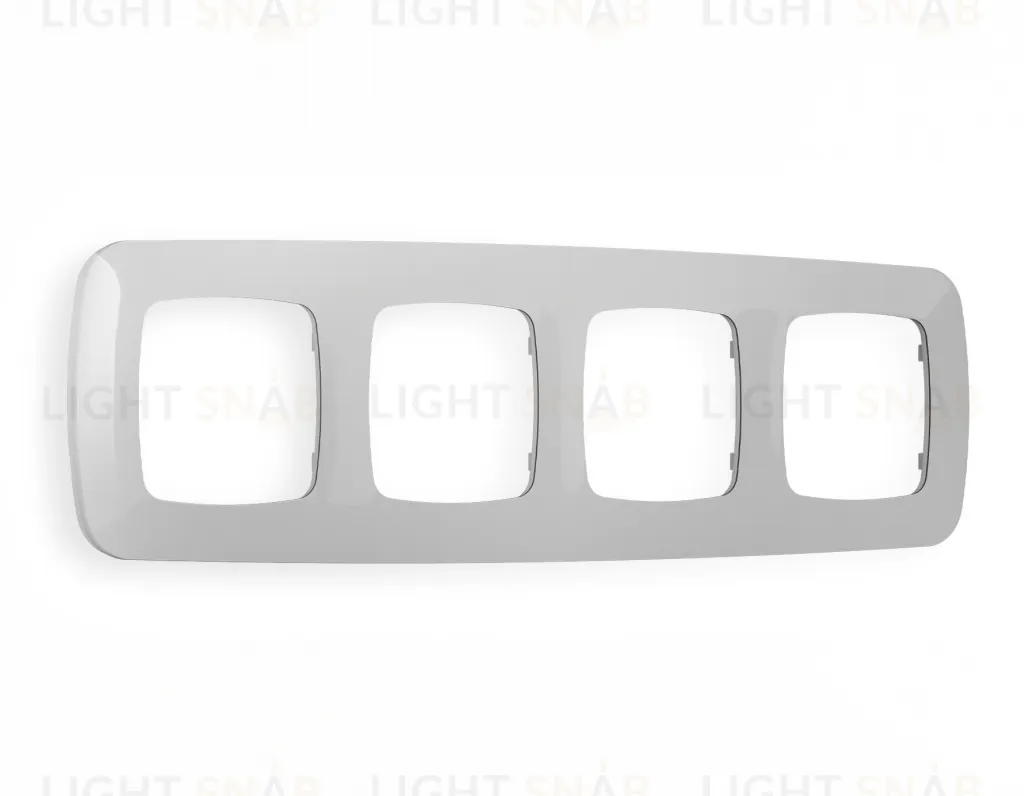 Рамка четверная Ambrella Volt Ecta серебро глянец OF140404 OF140404