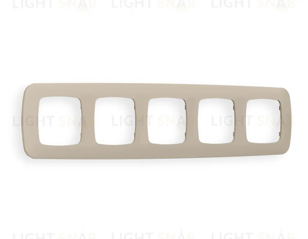 Рамка пятерная Ambrella Volt Ecta серо-бежевый матовый OF140365 OF140365