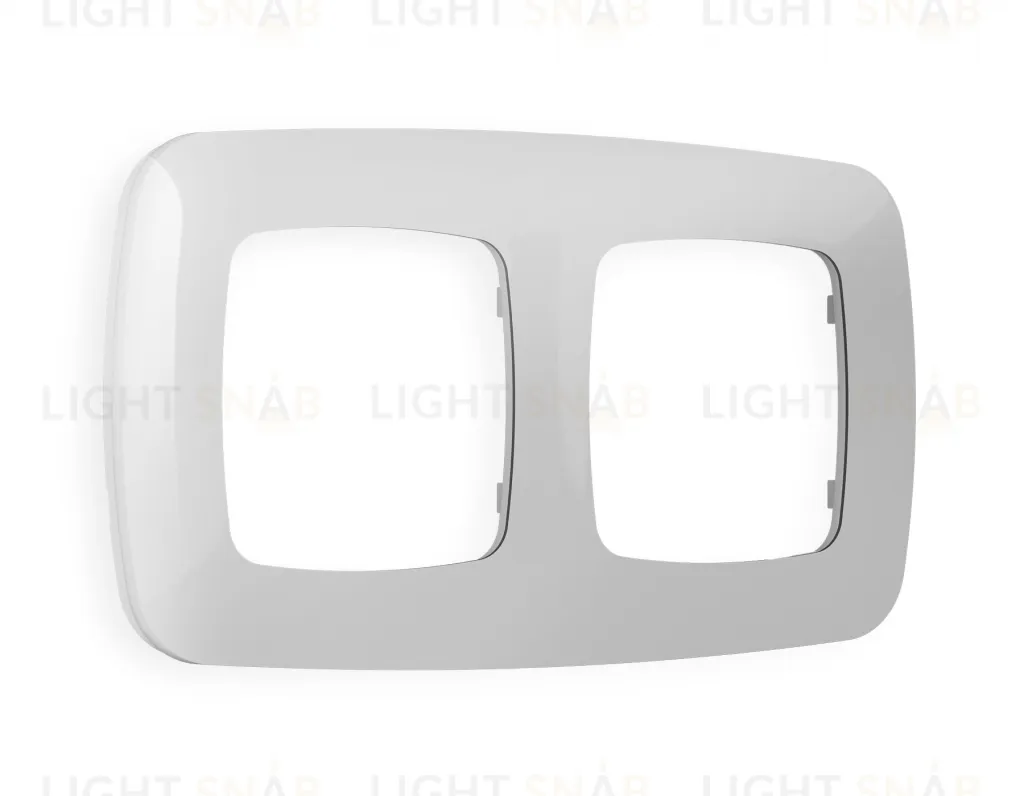 Рамка двойная Ambrella Volt Ecta серебро глянец OF140402 OF140402