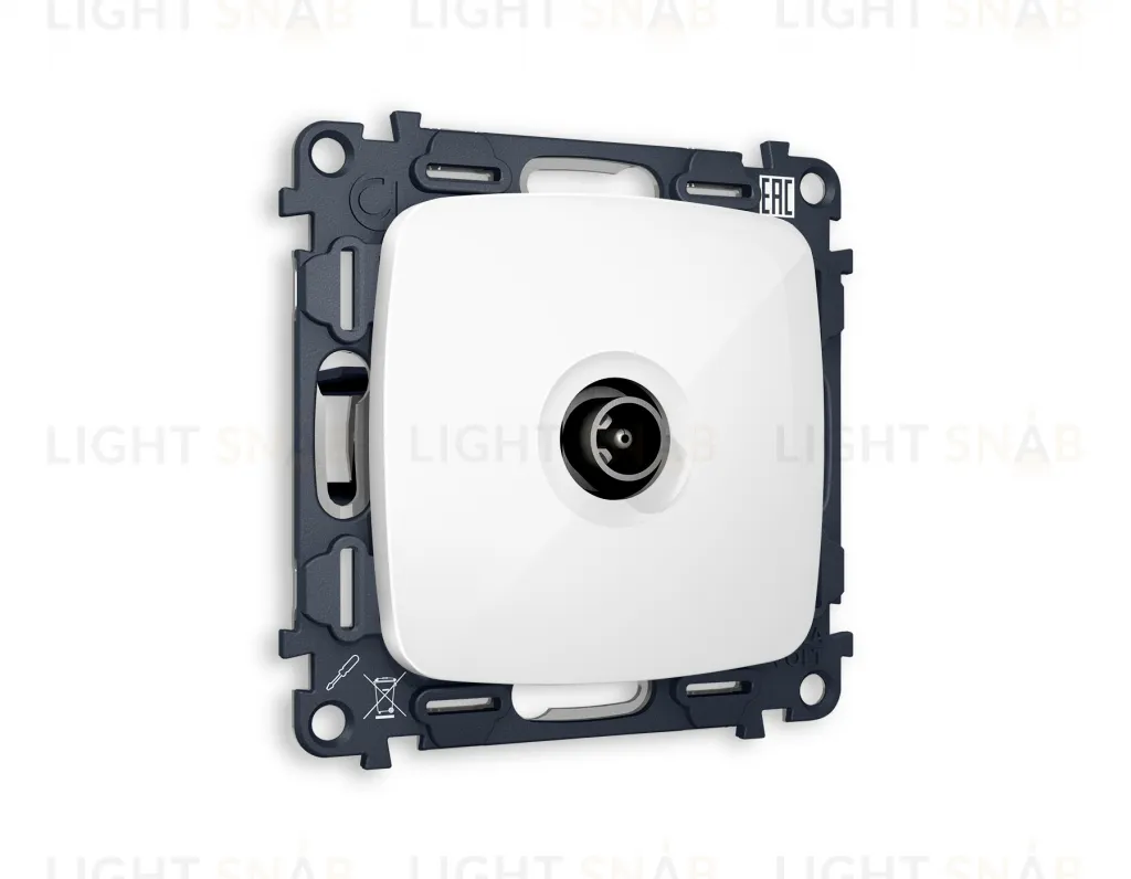 Розетка TV оконечная Ambrella Volt Omega белый глянец VM202+OP1130 VM202 + OP1130