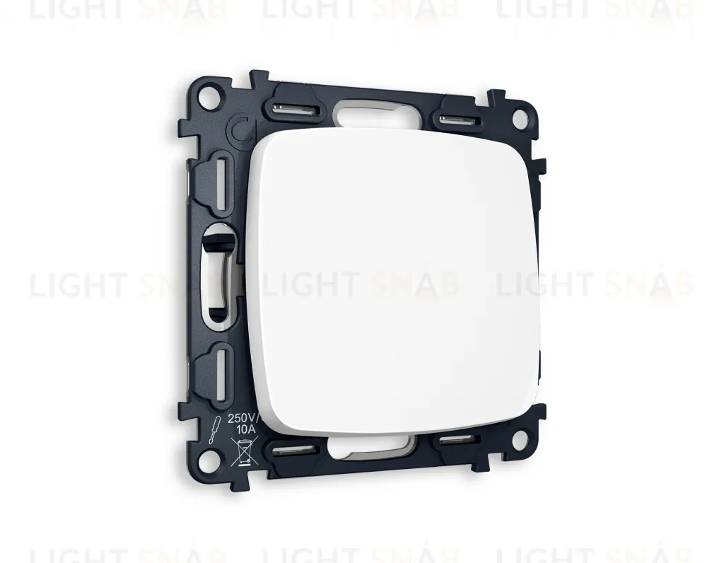 Выключатель одноклавишный Ambrella Volt Omega 10A/250В белый матовый VM101+OP1210 VM101 + OP1210