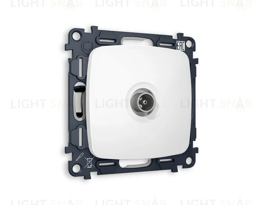 Розетка TV проходная Ambrella Volt Omega белый матовый VM211+OP1330 VM211 + OP1330