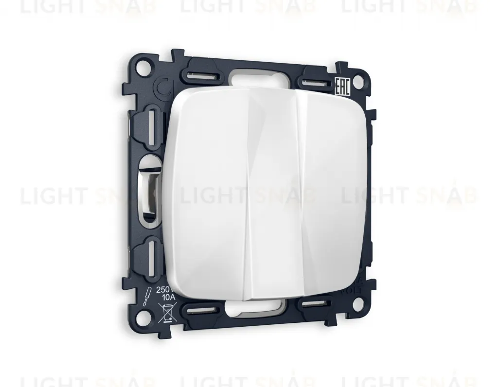 Выключатель трехклавишный Ambrella Volt Omega 10A/250В белый глянец VM133+OP1050 VM133 + OP1050