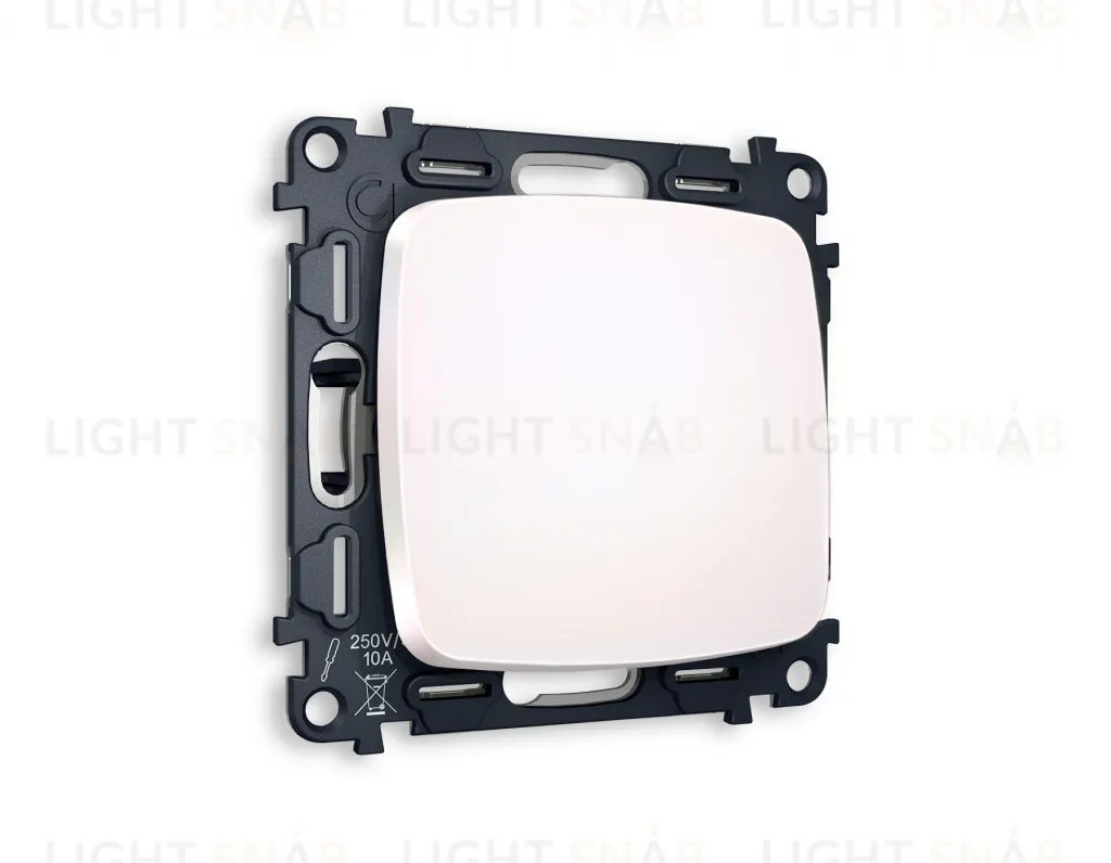 Переключатель одноклавишный на 2 направления (из 2-х мест) Ambrella Volt Omega 10A/250В жемчуг VM105+OP2010 VM105 + OP2010