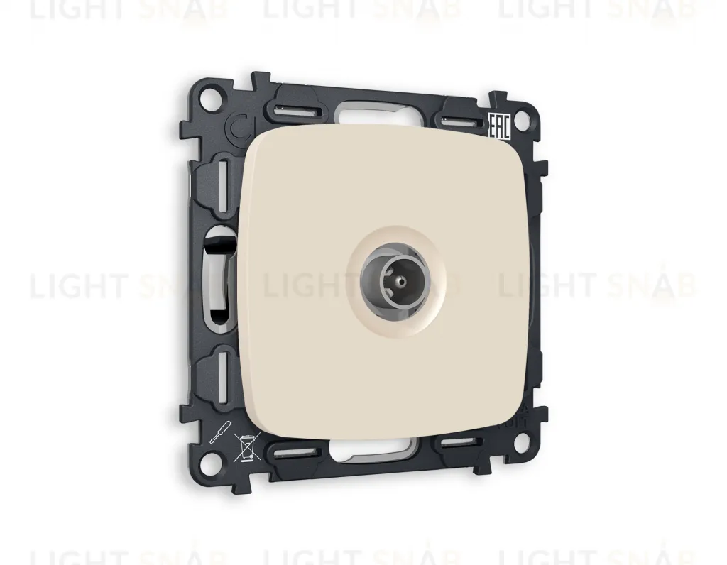 Розетка TV проходная Ambrella Volt Omega бежевый матовый VM211+OP3330 VM211 + OP3330