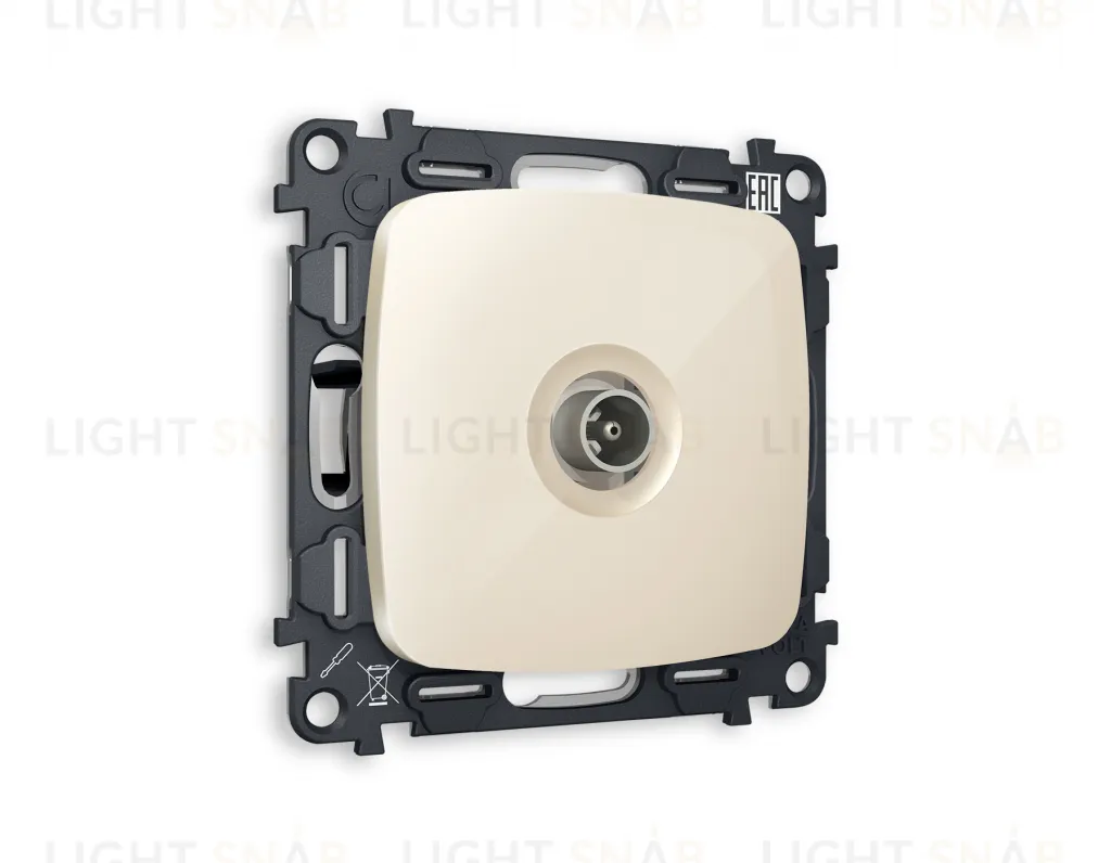 Розетка TV оконечная Ambrella Volt Omega бежевый глянец VM202+OP3130 VM202 + OP3130