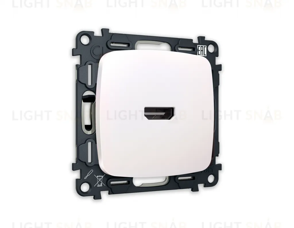 Розетка одинарная HDMI 2.0 40V/0,5A 5-18 Гбит/с Ambrella Volt Omega, жемчуг VM222+OP2140 VM222 + OP2140