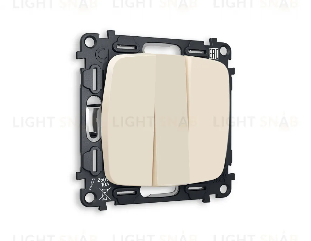 Выключатель трехклавишный Ambrella Volt Omega 10A/250В бежевый матовый VM133+OP3250 VM133 + OP3250