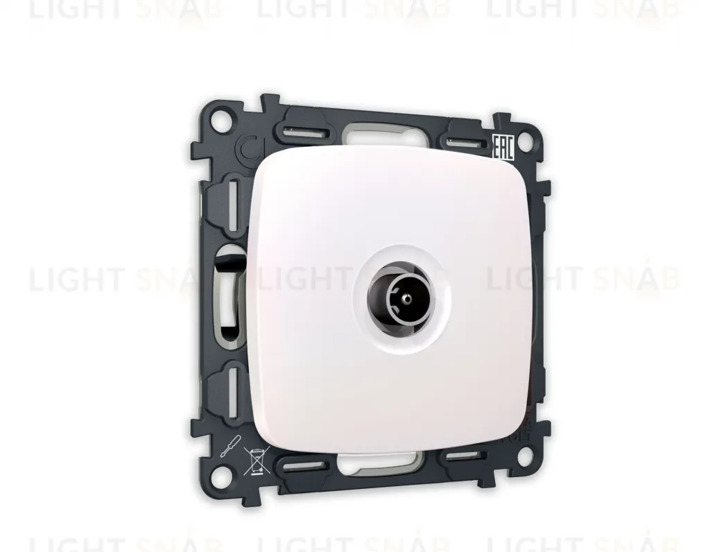 Розетка TV проходная Ambrella Volt Omega жемчуг VM211+OP2130 VM211 + OP2130