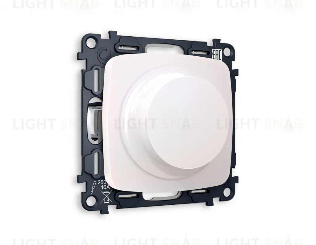 Светорегулятор поворотно-нажимной 5-300Вт Led, 25-600Вт лампы накал., Ambrella Volt Omega жемчуг VM136+OP2055 VM136 + OP2055