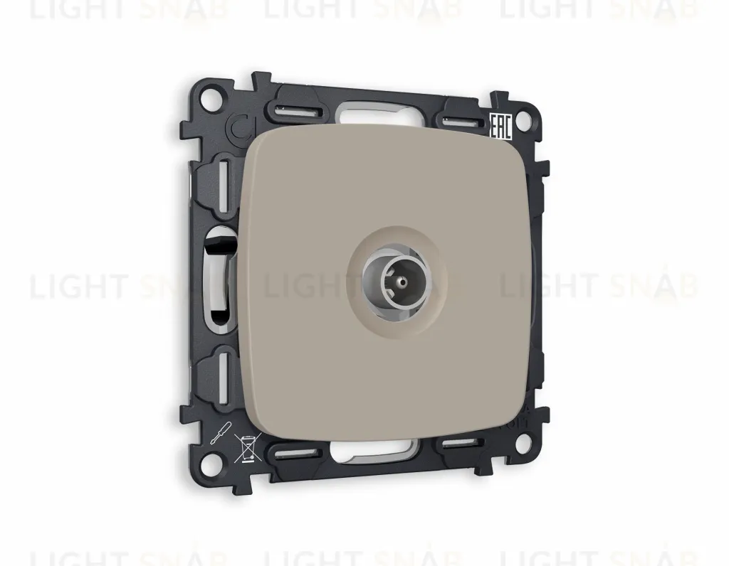 Розетка TV оконечная Ambrella Volt Omega серо-бежевый матовый VM202+OP3730 VM202 + OP3730