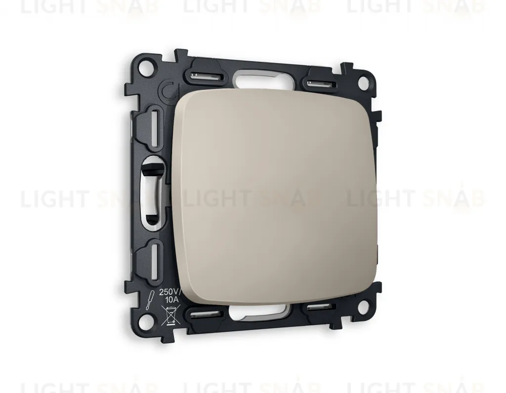 Выключатель одноклавишный Ambrella Volt Omega 10A/250В серо-бежевый матовый VM101+OP3610 VM101 + OP3610