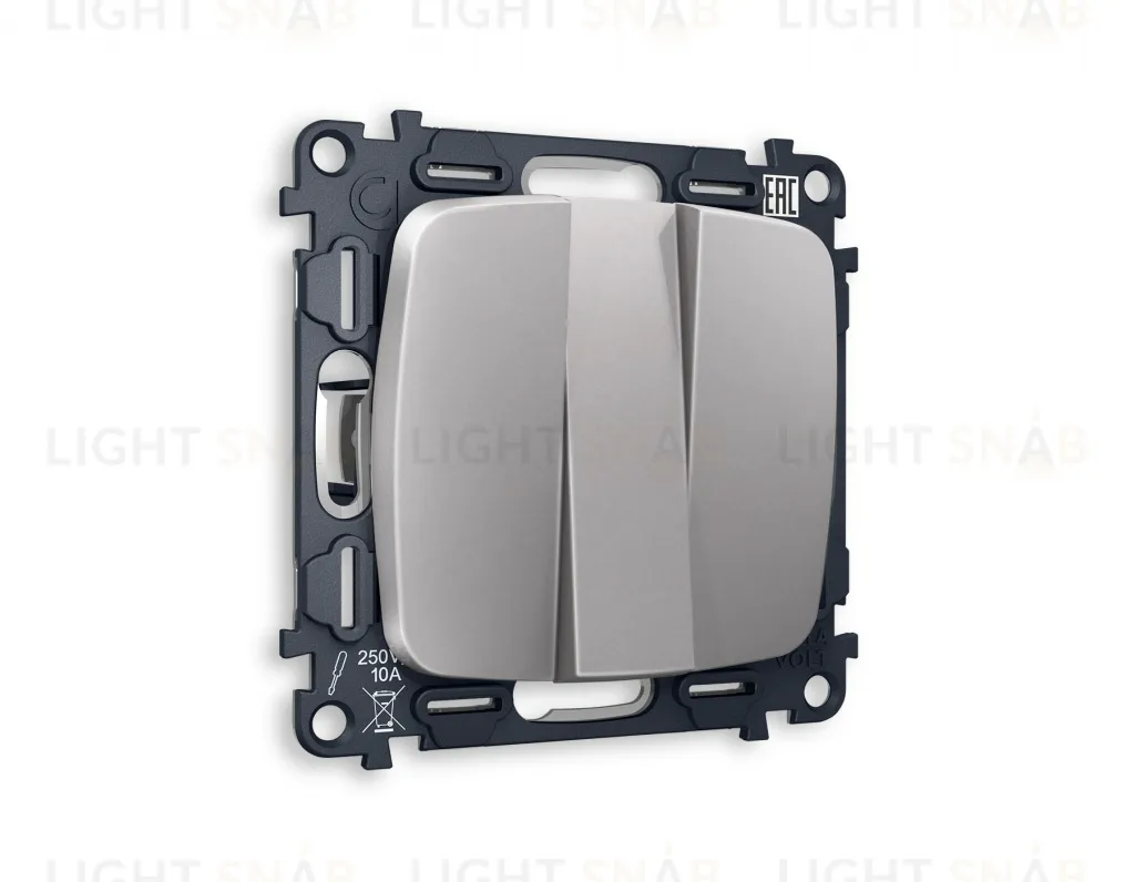 Выключатель трехклавишный Ambrella Volt Omega 10A/250В сталь матовый VM133+OP5050 VM133 + OP5050