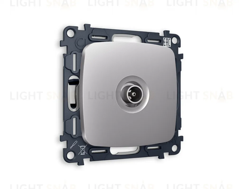 Розетка TV оконечная Ambrella Volt Omega сталь матовый VM202+OP5130 VM202 + OP5130