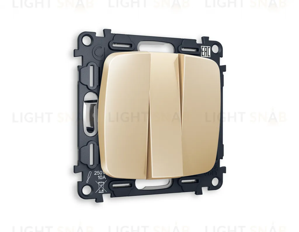 Выключатель трехклавишный Ambrella Volt Omega 10A/250В шампань VM133+OP6050 VM133 + OP6050