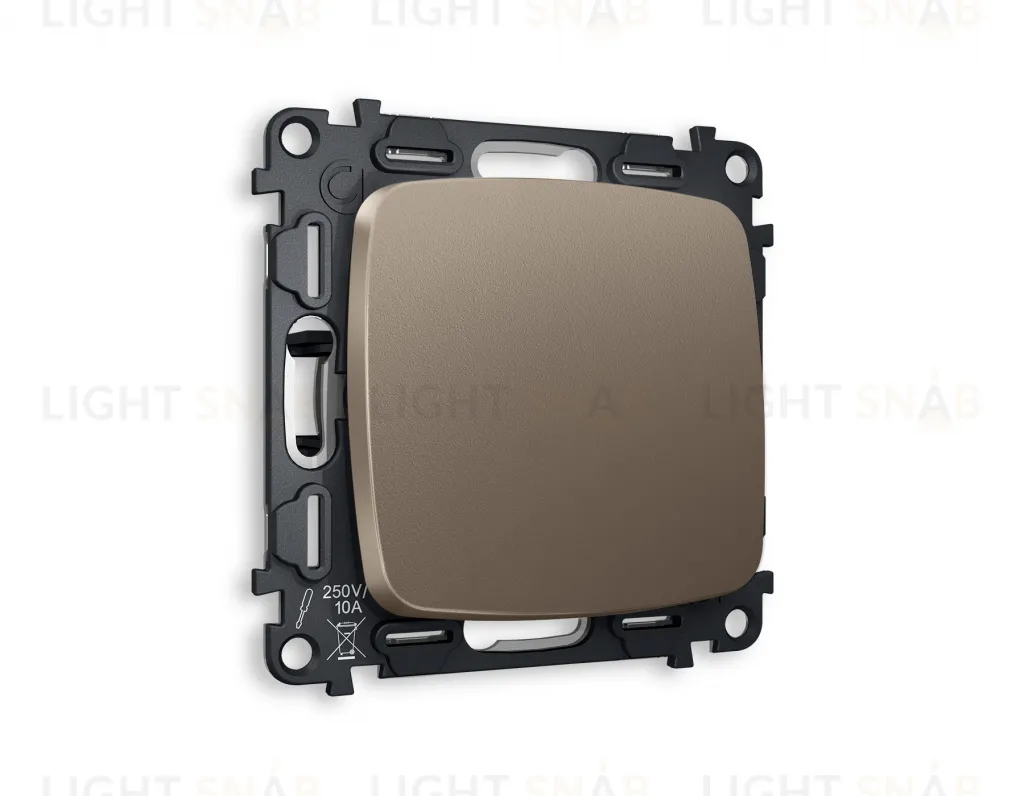 Переключатель одноклавишный на 2 направления (из 2-х мест) Ambrella Volt Omega 10A/250В темная бронза матовый VM105+OP6310 VM105 + OP6310