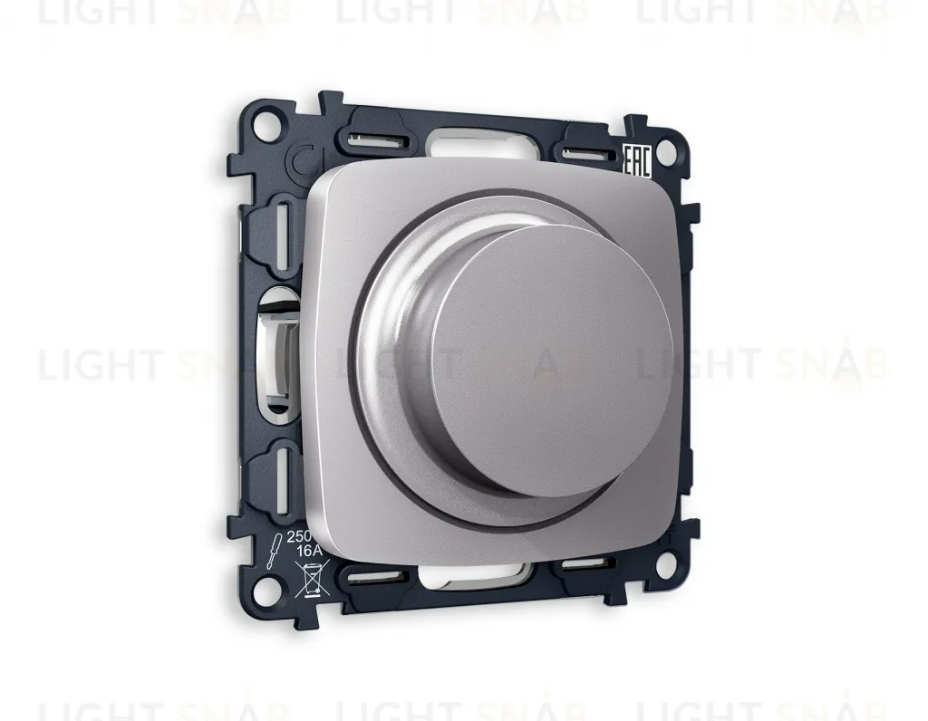 Светорегулятор поворотно-нажимной 5-300Вт Led, 25-600Вт лампы накал., Ambrella Volt Omega сталь матовый VM136+OP5055 VM136 + OP5055