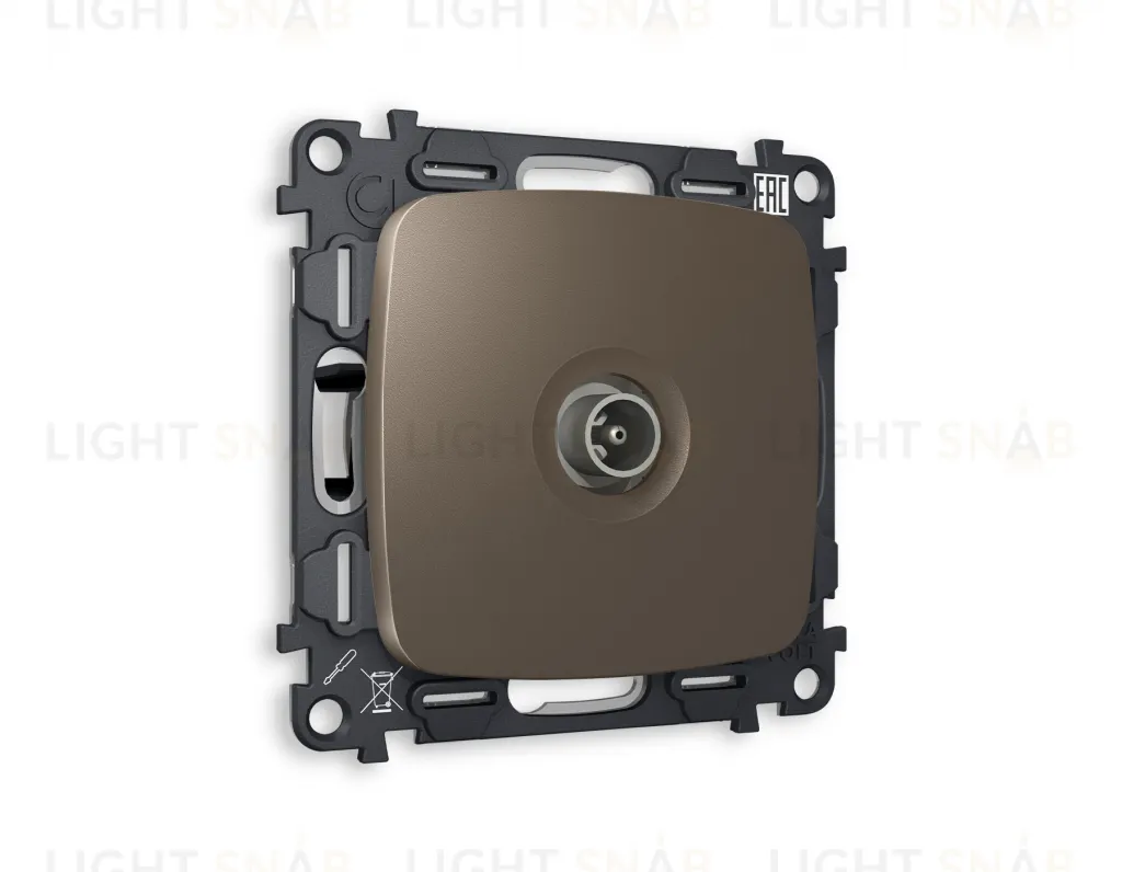 Розетка TV оконечная Ambrella Volt Omega темная бронза матовый VM202+OP6430 VM202 + OP6430