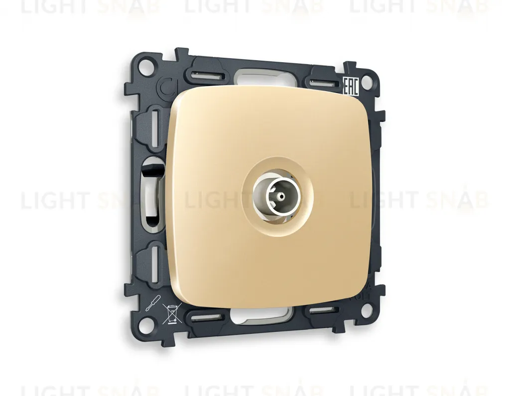 Розетка TV проходная Ambrella Volt Omega шампань VM211+OP6130 VM211 + OP6130