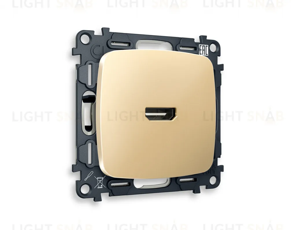 Розетка одинарная HDMI 2.0 40V/0,5A 5-18 Гбит/с Ambrella Volt Omega, шампань VM222+OP6140 VM222 + OP6140