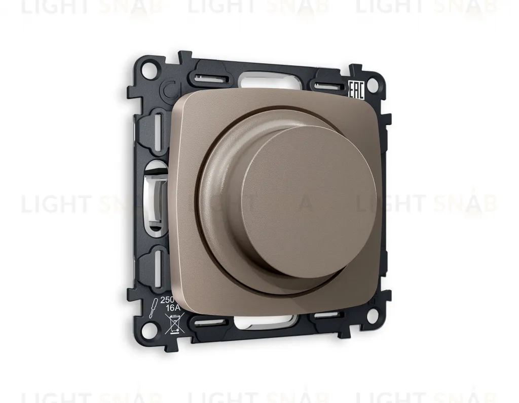 Светорегулятор поворотно-нажимной 5-300Вт Led, 25-600Вт лампы накал., Ambrella Volt Omega темная бронза матовый VM136+OP6355 VM136 + OP6355