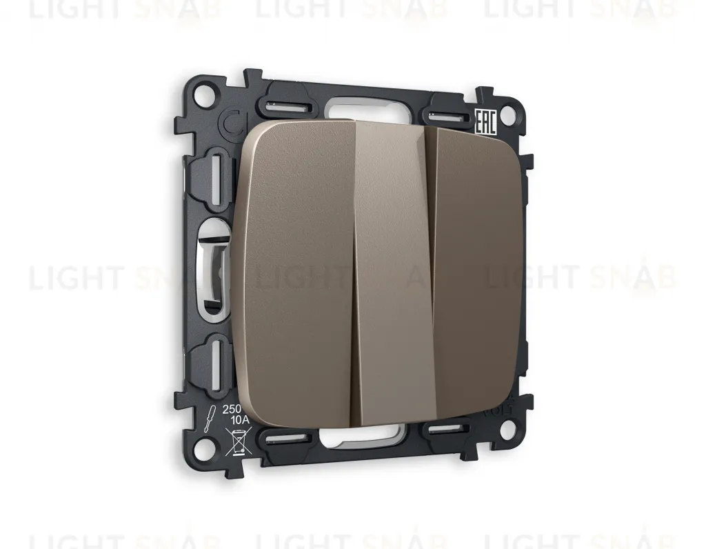 Выключатель трехклавишный Ambrella Volt Omega 10A/250В темная бронза матовый VM133+OP6350 VM133 + OP6350