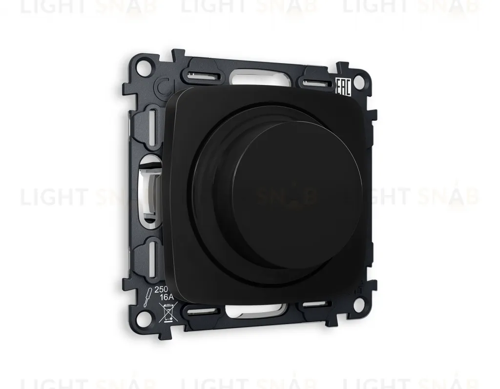 Светорегулятор поворотно-нажимной 5-300Вт Led, 25-600Вт лампы накал., Ambrella Volt Omega черный матовый VM136+OP8055 VM136 + OP8055