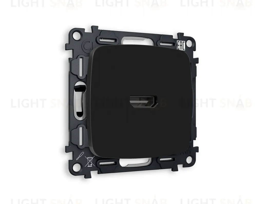 Розетка одинарная HDMI 2.0 40V/0,5A 5-18 Гбит/с Ambrella Volt Omega, черный матовый VM222+OP8140 VM222 + OP8140