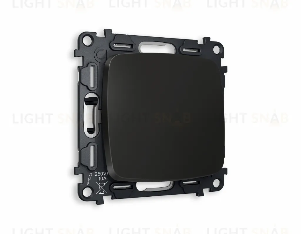 Выключатель одноклавишный Ambrella Volt Omega 10A/250В черный матовый VM101+OP8010 VM101 + OP8010