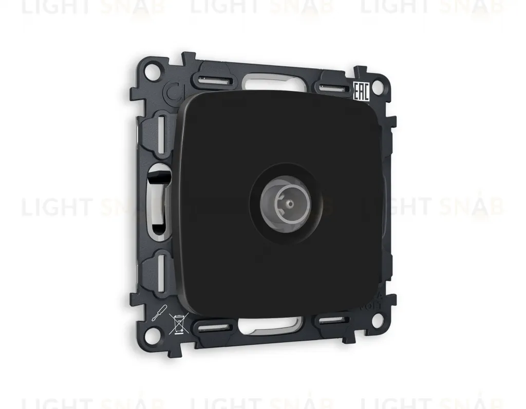 Розетка TV проходная Ambrella Volt Omega черный матовый VM211+OP8130 VM211 + OP8130