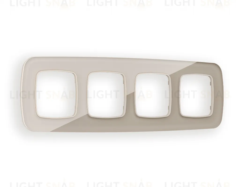 Рамка четверная Ambrella Volt Radian серо-бежевое стекло натуральное OF350604 OF350604