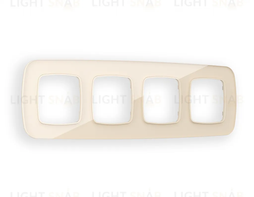 Рамка четверная Ambrella Volt Radian бежевое стекло натуральное OF350304 OF350304