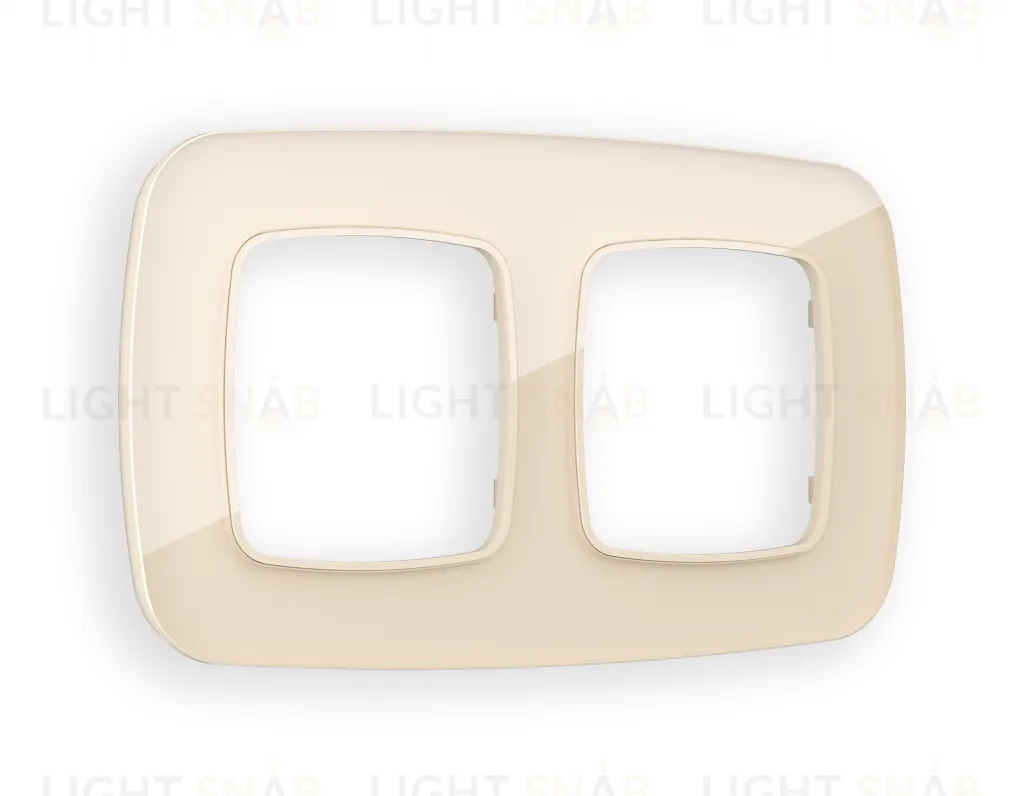 Рамка двойная Ambrella Volt Radian бежевое стекло натуральное OF350302 OF350302